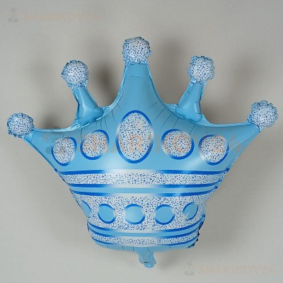 Шар (30''/76 см) Фигура, Корона, Голубой